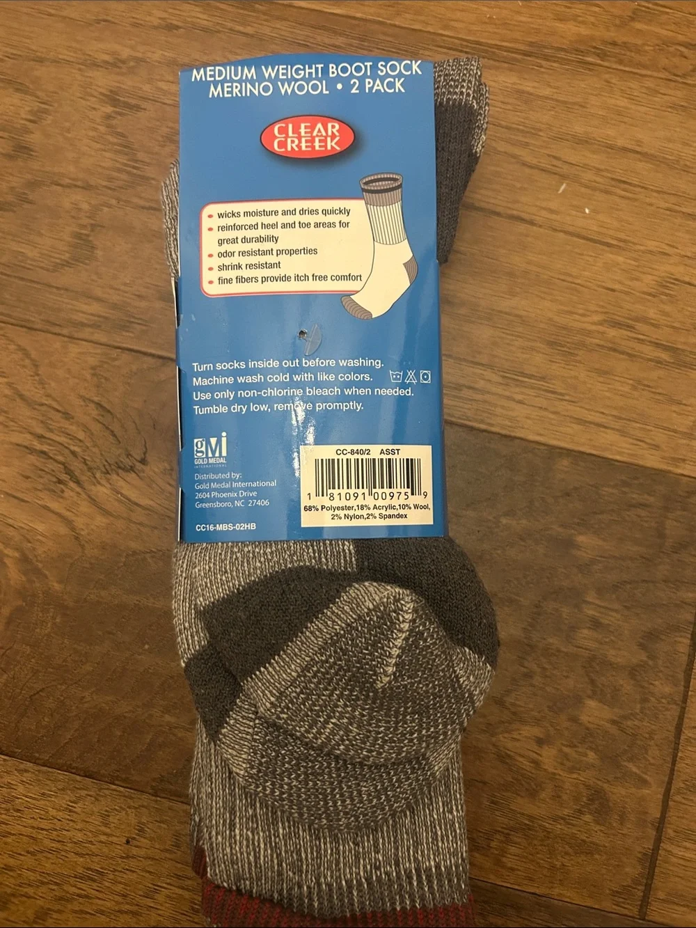 Men's Gray Medium Weight Merino Wool Boot Socks - 2 Pack